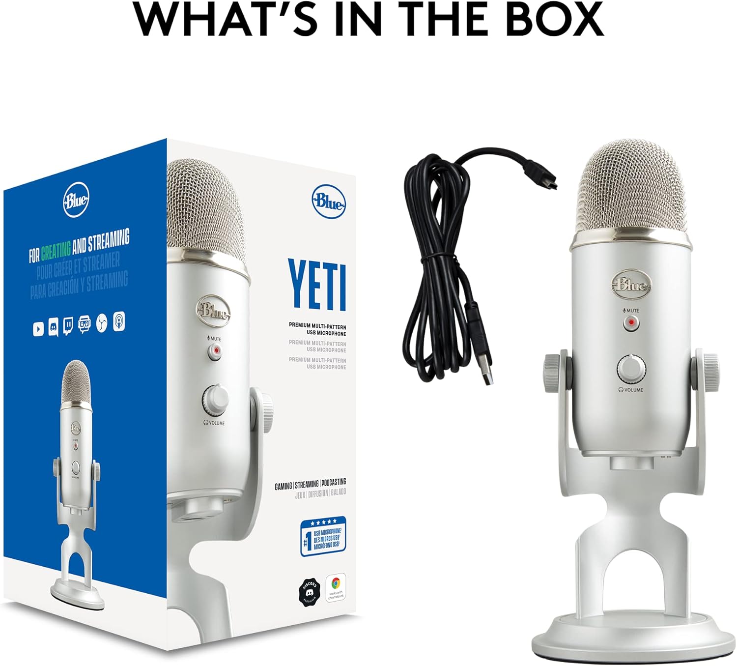 blue yeti whats on the box