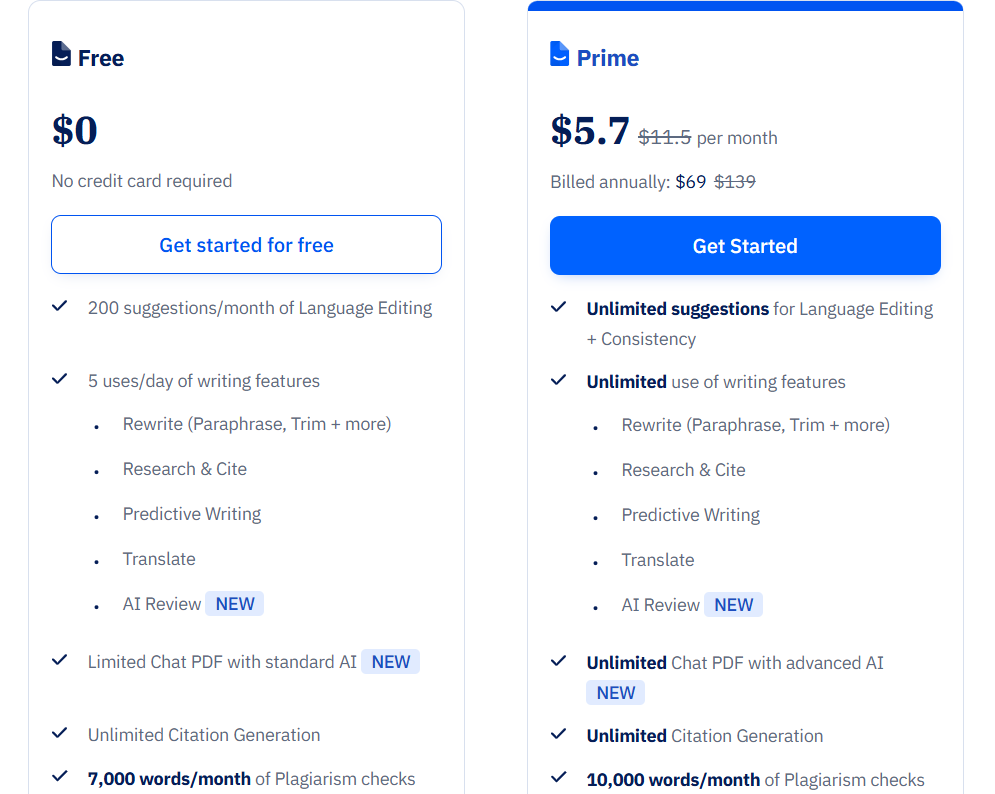 Paperpal pricing